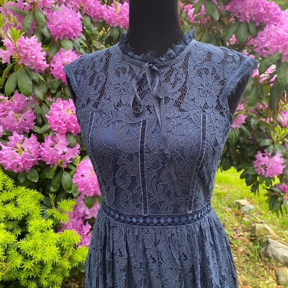 Chelsea28 Navy Blue Lace Midi Dress Small NWT - Picture 12 of 16
